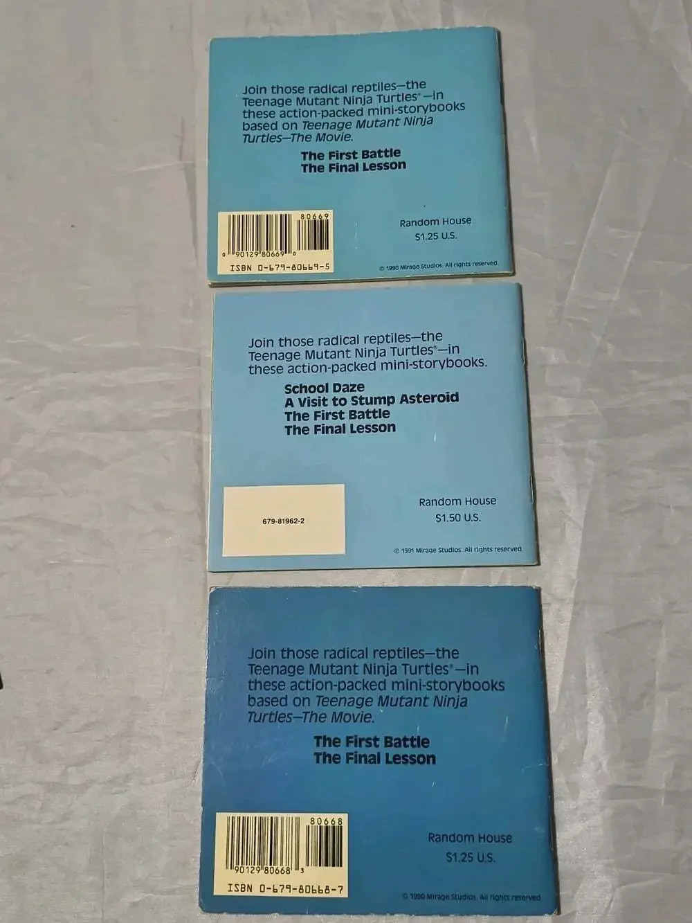 Teenage Mutant Ninja Turtles Lot Of 8 PB Books 1990 Random House Illus